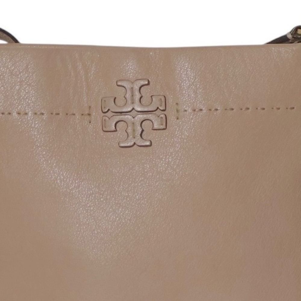Tory Burch Beige Leather Crossbody Bag with Tassel - Picture 2 of 15